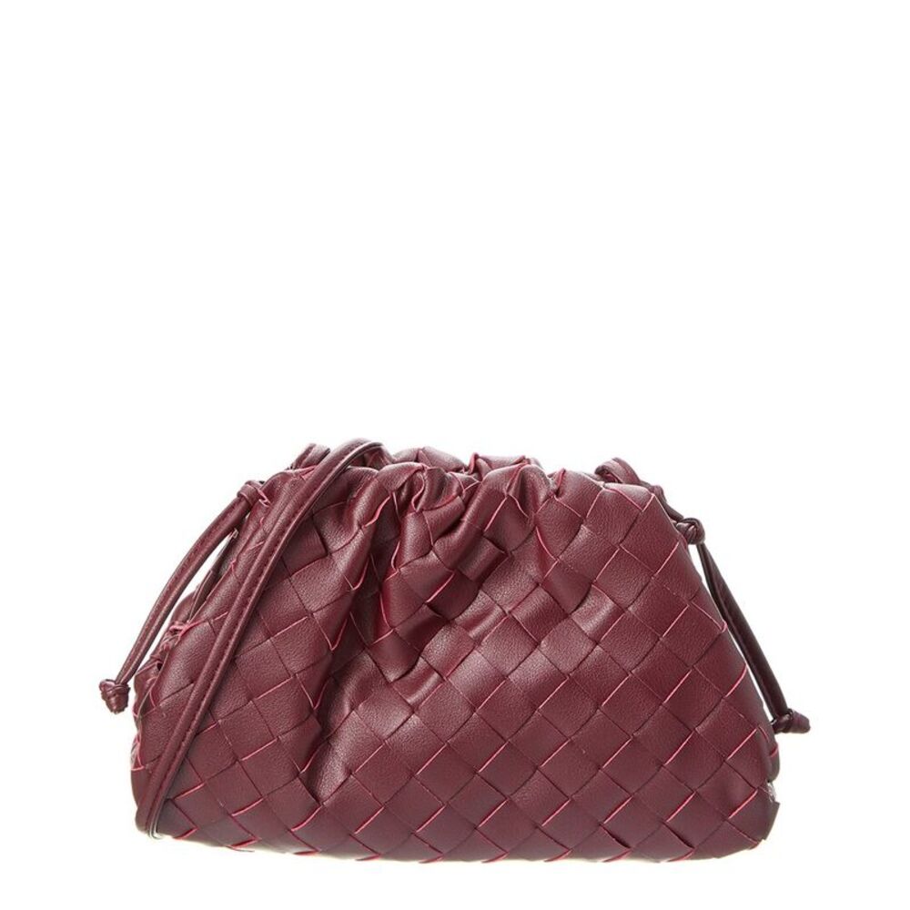 Tiffany & Fred Paris Woven Leather Crossbody Pouch, Red
